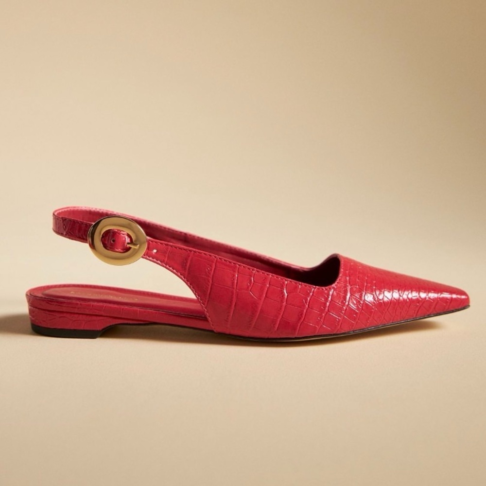 Anthropologie Snip-Toe Slingback Flats